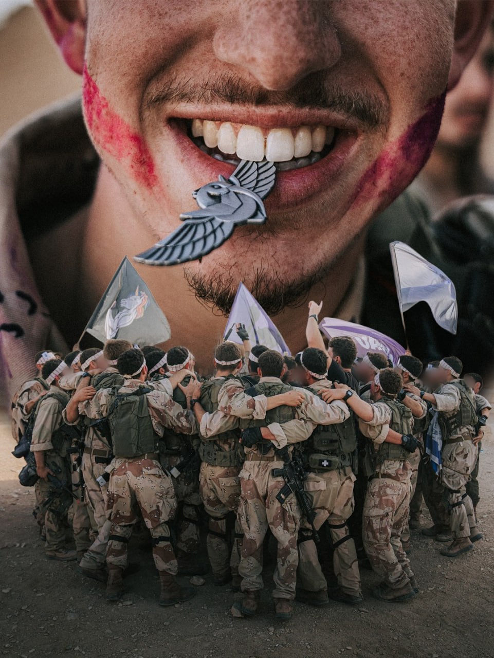 Новые бойцы «Маглана» — выпуск август-2024 — на трогательной церемонии окончания курса и получения боевого значка, сразу после тяжёлого марш-броска.