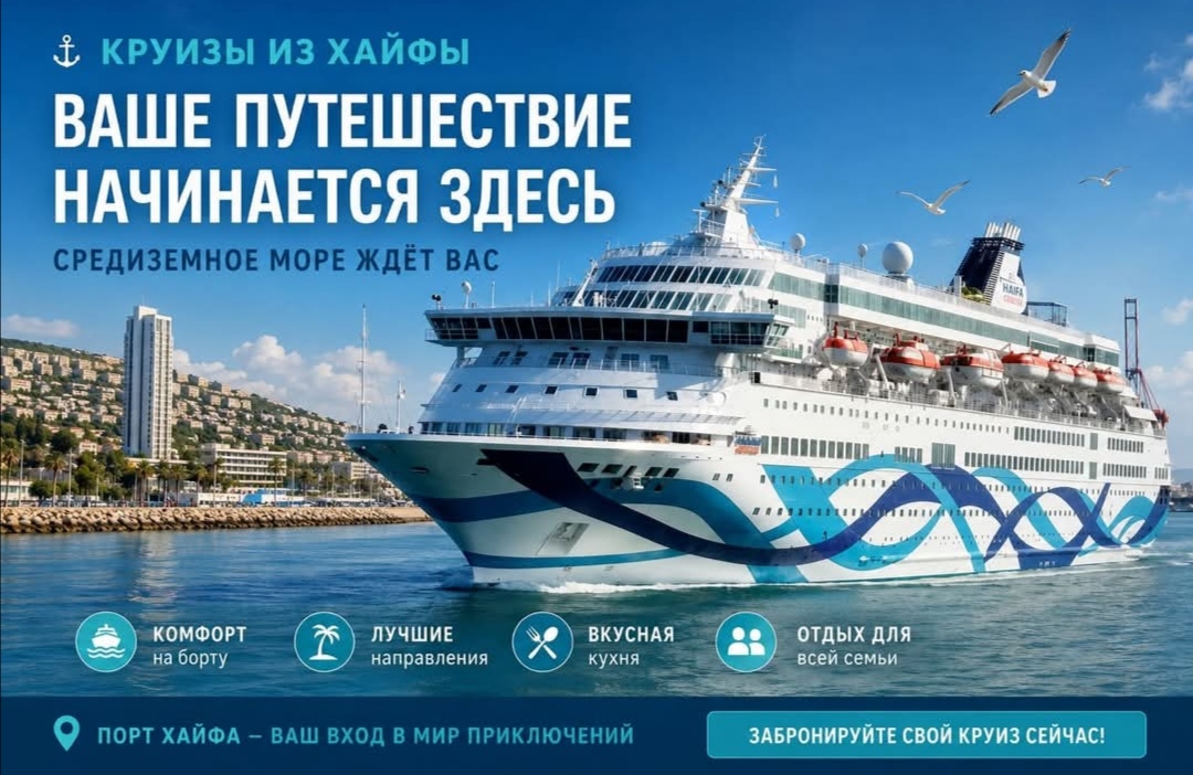 КРУИЗЫ ИЗ ХАЙФЫ 2026 — МОРСКОЕ ПУТЕШЕСТВИЕ БЕЗ ПЕРЕЛЁТОВ!